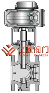 電動V型調節球閥部面圖