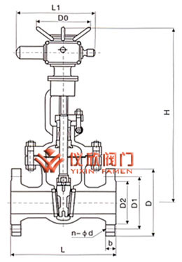 Z941電動閘閥尺寸圖