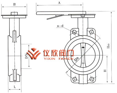 D371F四氟密封對夾蝶閥