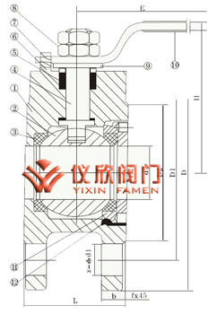 對夾球閥,結構圖